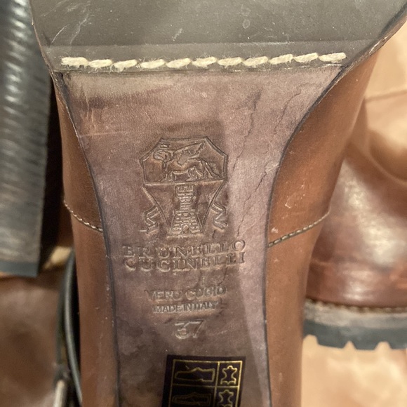 Brunello Cucinelli fabulous distressed leather, fur lining heels ,37 - Picture 7 of 11